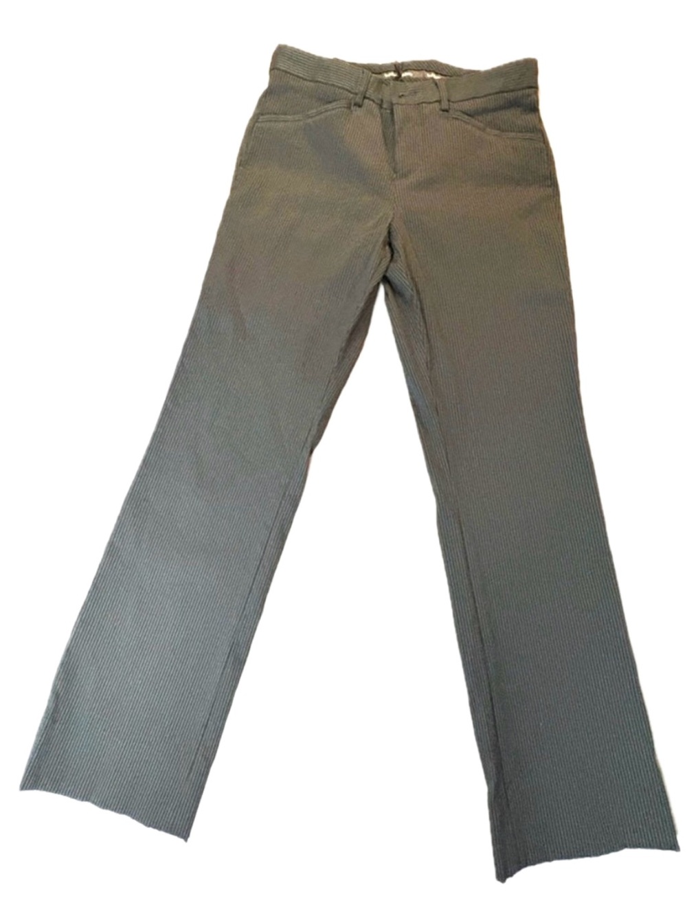 Le Château Grey Pinstripe Straight Leg Trousers Stretch Size 28
